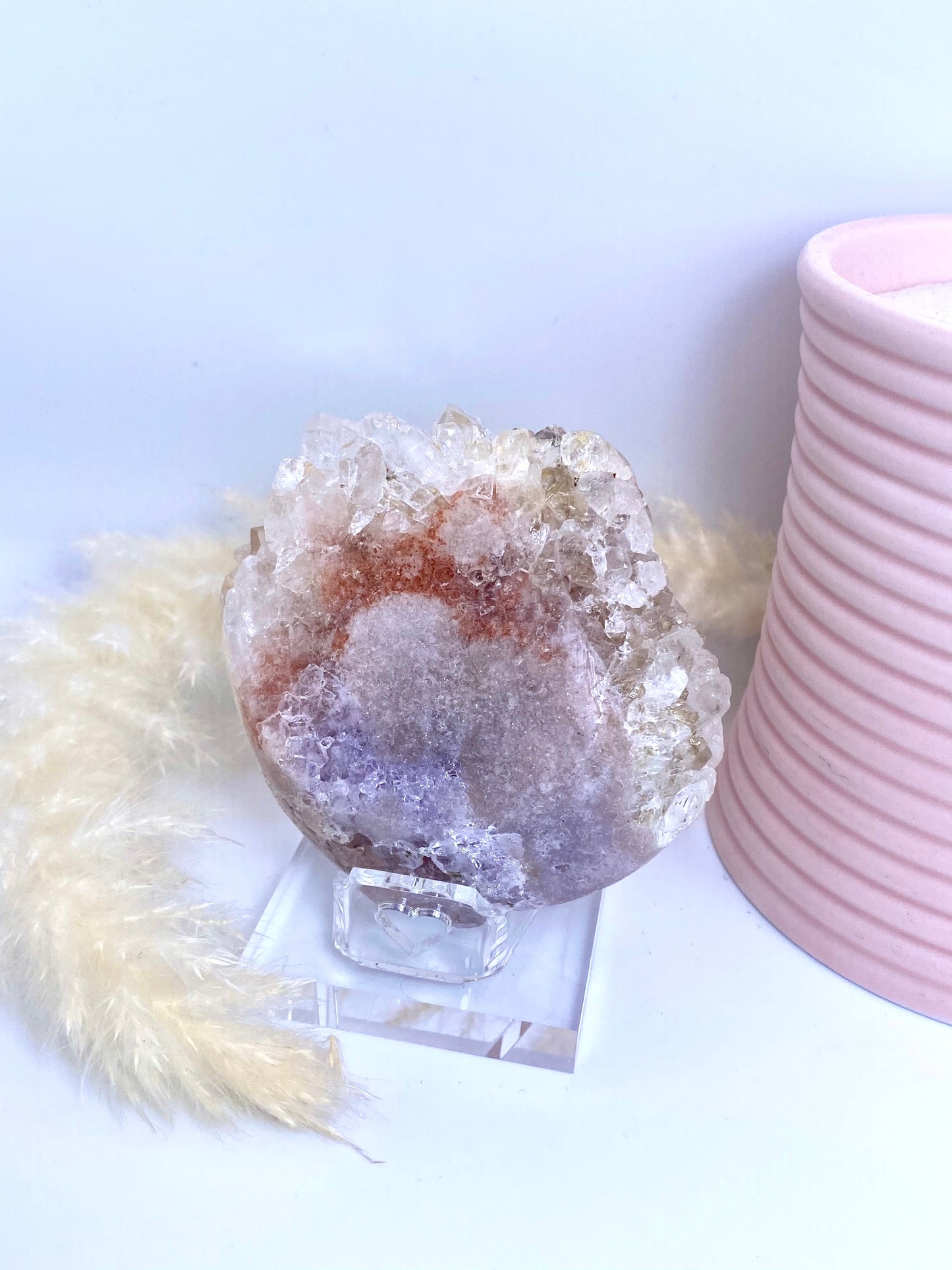 Pink Amethyst Freeform On Stand