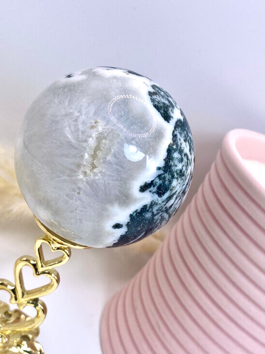 Moss Agate Large Sphere