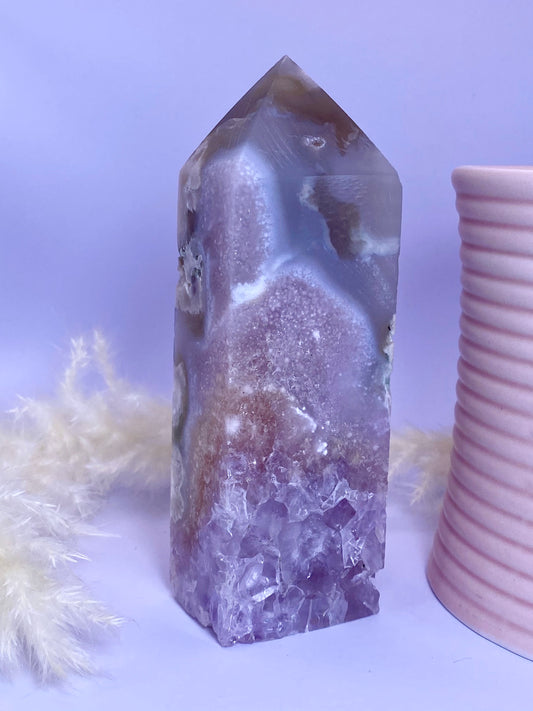 Pink Amethyst x Flower Agate
