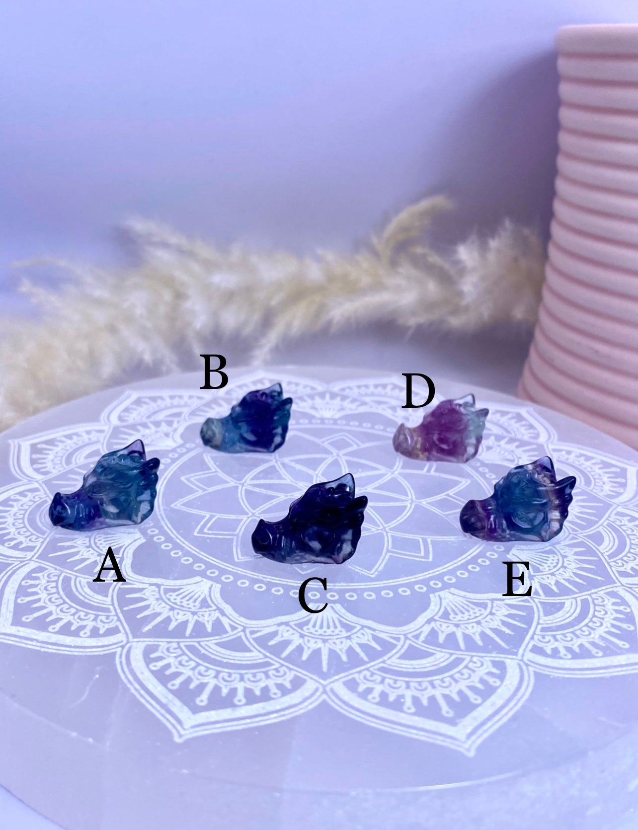 Small Dragon Head Fluorite Carving