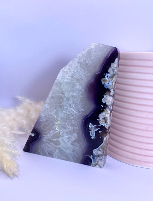 Black Flower Agate Slab