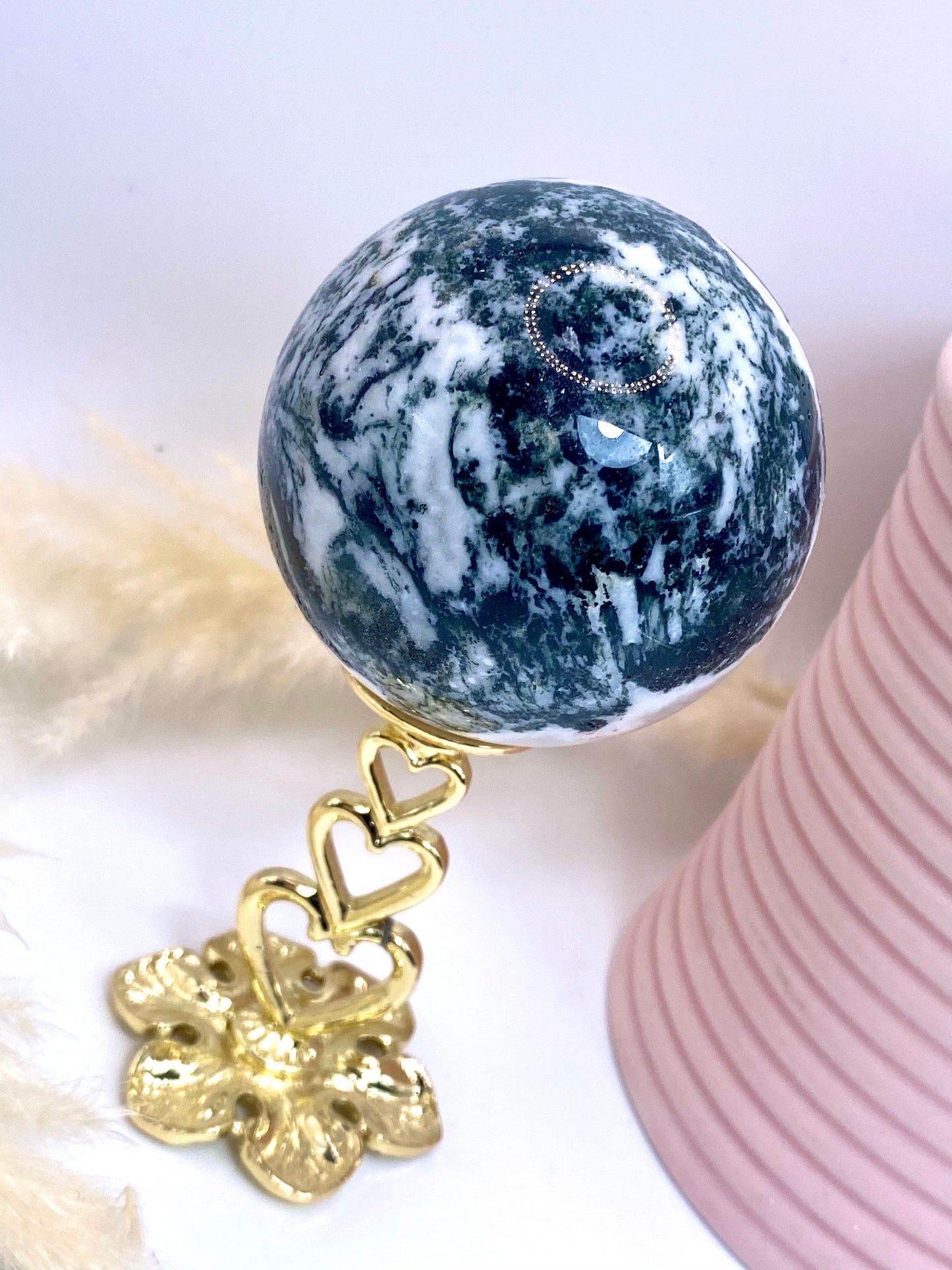 Moss Agate Large Sphere