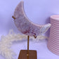Pink Amethyst Moon On Stand